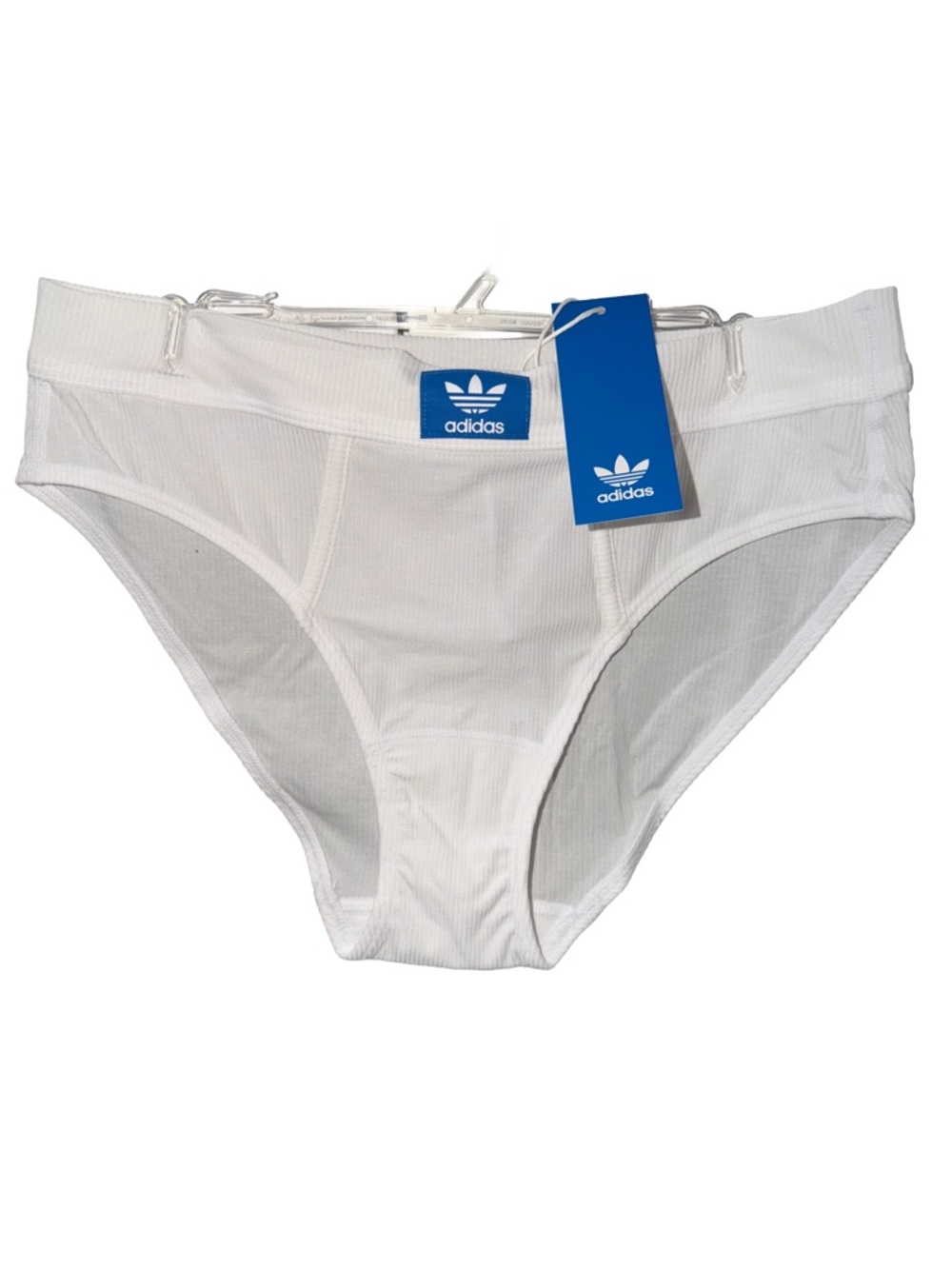 adidas ADICOLOR FLEX RIBBED COTTON BIKINI PANTS Underwear, White, NWT, Large - Picture 3 of 7